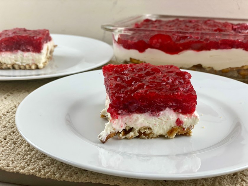 Raspberry Pretzel Jello